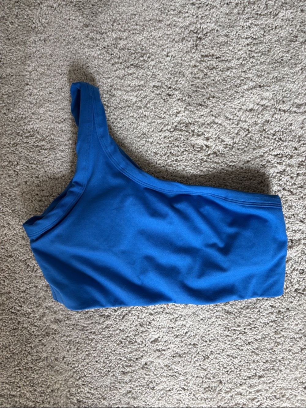 One-Shoulder Bright Blue Crop Top